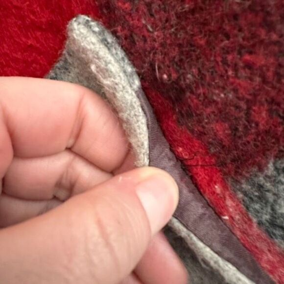 Vintage Express French Country Womens Wool Blend Plaid Blazer Jacket Red Gray XS - Picture 6 of 12